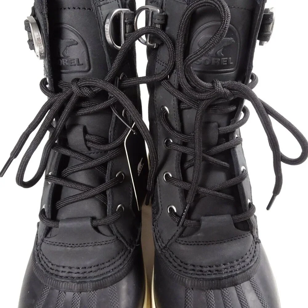 Sorel‎ Caribou Royal Insulated/ Waterproof Boots Black/Chalk Women's Size 8.5